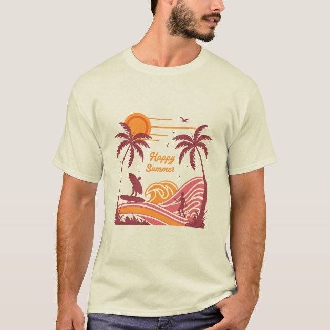 Design de Camisa de T-Shirt "Happy Summer", vibran (Frente)