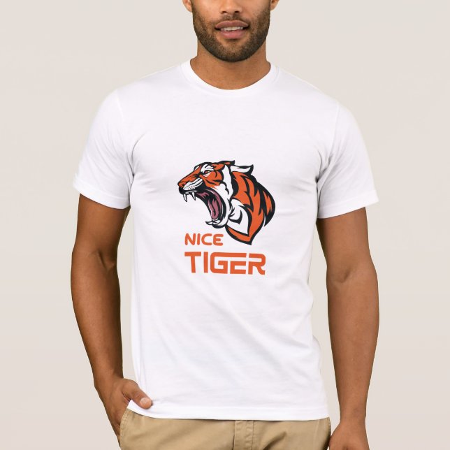 Design de Camisa de Tigre Bonita, Moda Masculina (Frente)