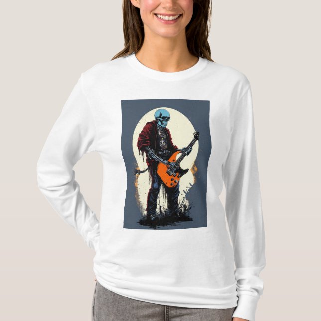 Design de Camisa de Violão Elétrica Spookull (Frente)