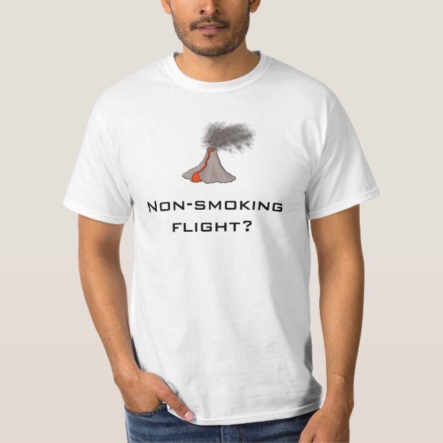 Design de Camisa de Volcano: Voo Não Fumante? Slog (Frente)
