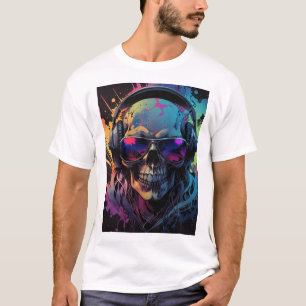 Design de Camisa do Crânio Retro Vibe com Flair de