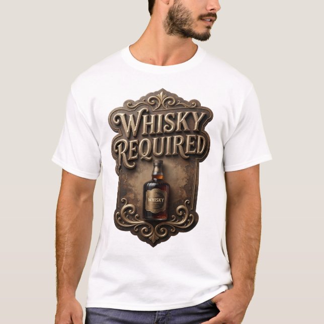 Design de Camisa Dourado Elegante WHISKY OBRIGATÓR (Frente)