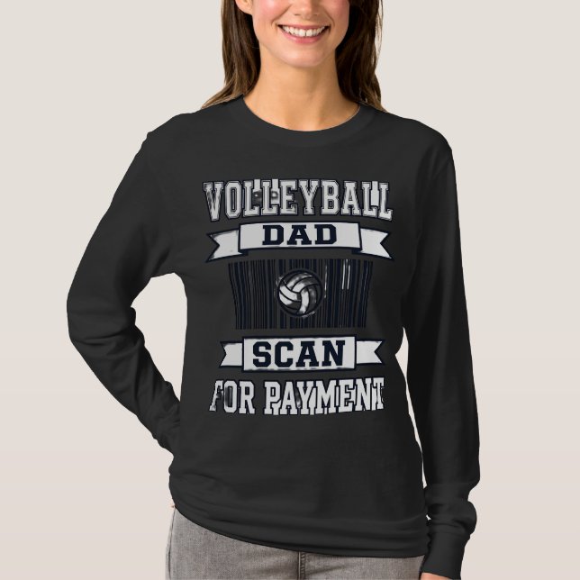 Design de Camisa Engraçado para Pai de Volei: Scan (Frente)
