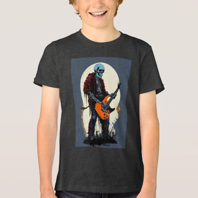 Design de Camisa T de Rock & Roll Skull (Frente)