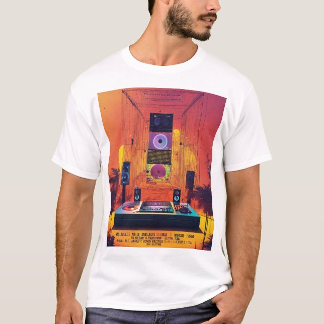 Design de Camisa T do Vibe do DJ 80s (Frente)