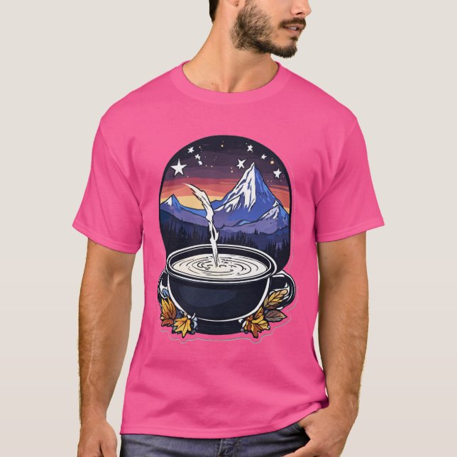Design de Camisa T-Shirt Magic Cauldron Escuro (Frente)