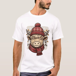 Design de Camisa Vetorial de Vaca das Terras Altas