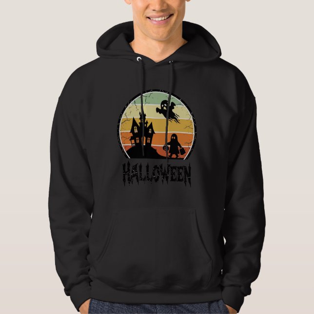 Design de Camisa Vintage Halloween Casa Assombrada (Frente)