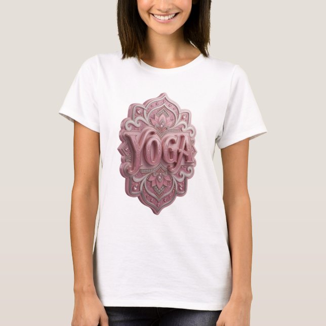 Design de Camisa YOGA Rosa Esbelto (Frente)