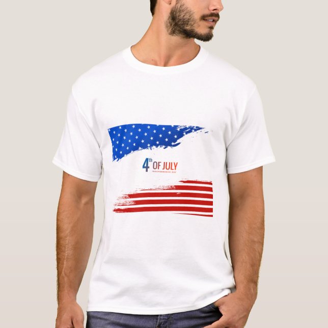 design de Camisas de 4 de julho - Patriótica e Tre (Frente)