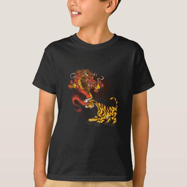 Design de Camisas de Dragão e Tiger-Yin-Yang (Frente)