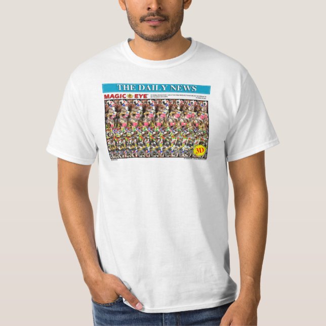 design de Camiseta 3D "Poker Face" por Magic Eye® (Frente)