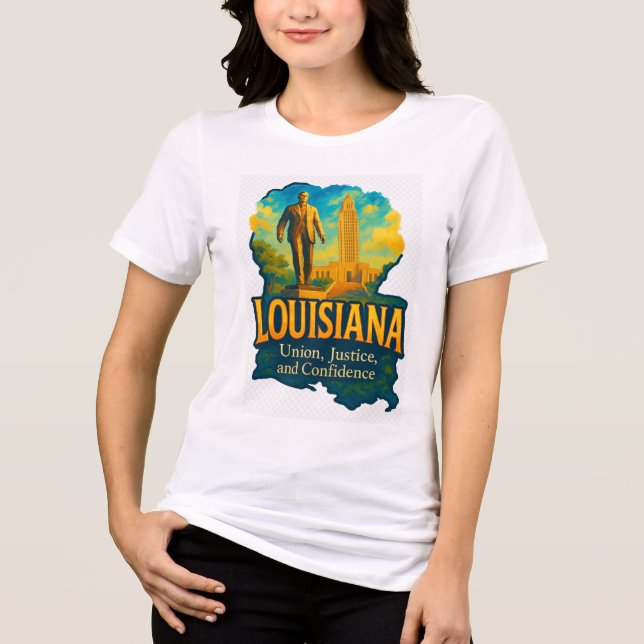 Design de camiseta artístico vibrante da Louisiana (Frente)