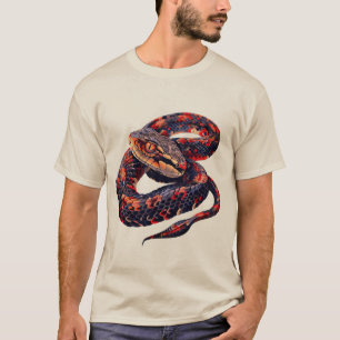 Design de camiseta cobra muito assustadora