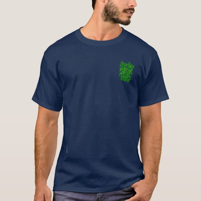 Design de camiseta com bambu Cresce com o Fluxo (Frente)