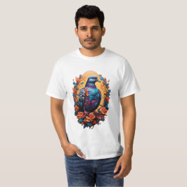 Design de camiseta com o pombo