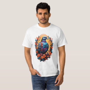 Design de camiseta com o pombo