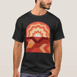 design de camiseta com padrão de onda de pôr do so