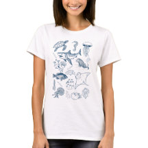 Design de camiseta de animal marinho com tatuagem