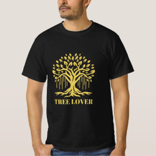 Design de Camiseta de Árvore Abstrata com Sol