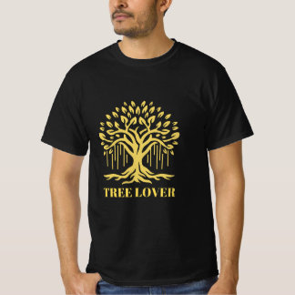 Design de Camiseta de Árvore Abstrata com Sol