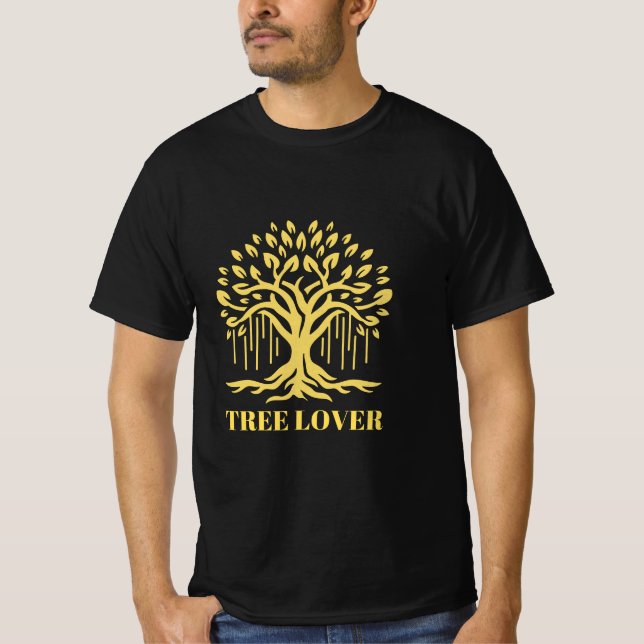 Design de Camiseta de Árvore Abstrata com Sol (Frente)