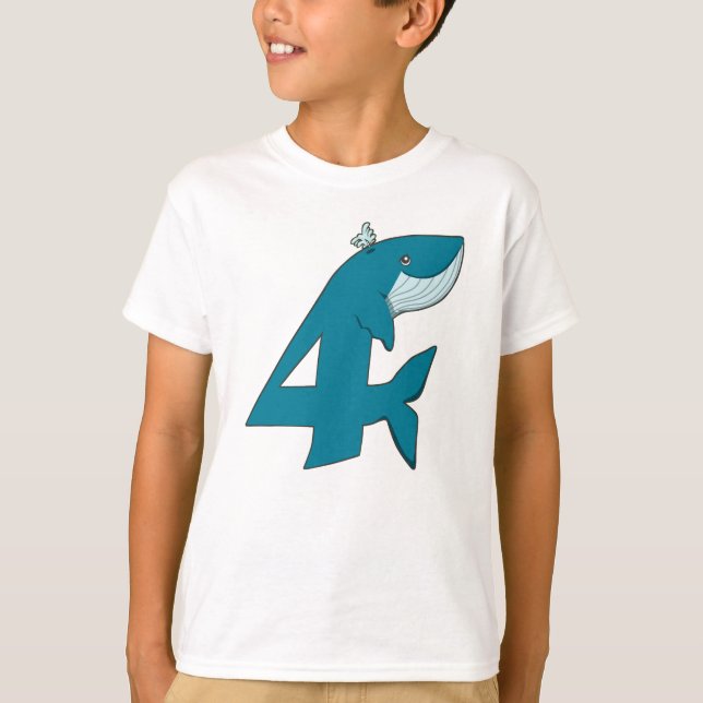 Design de camiseta de baleia para crianças de 4 an (Frente)