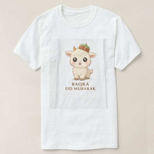 Design de camiseta de cabra Baqra Eid Mubarak (Frente do Design)