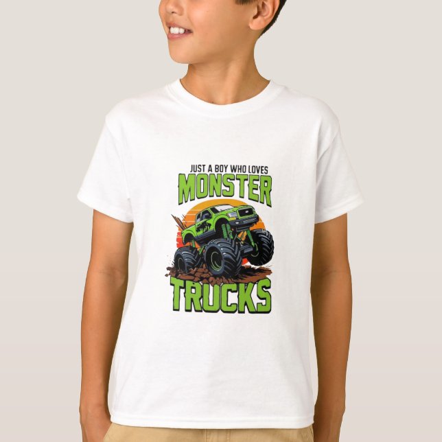 Design de Camiseta de Caminhão Monstro Verde (Frente)