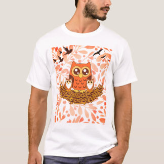 Design de camiseta de coruja-mãe e bebê