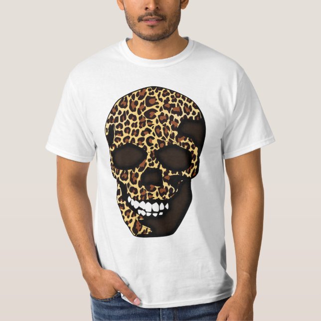 Design de Camiseta de Crânio de Leopardo (Frente)