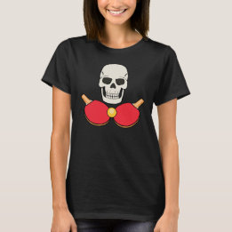 Design de camiseta de crânio de tênis de mesa para