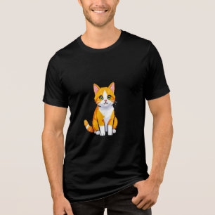 "Design de Camiseta de Gato de Desenho Animado Fof