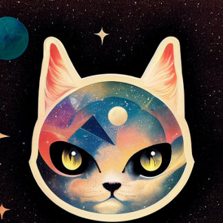Design de camiseta de gato espacial.