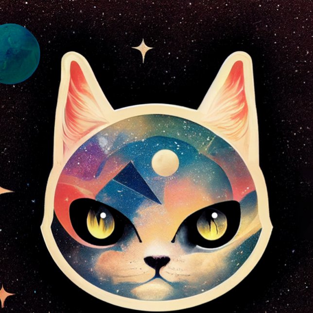 Design de camiseta de gato espacial. (Criador carregado)