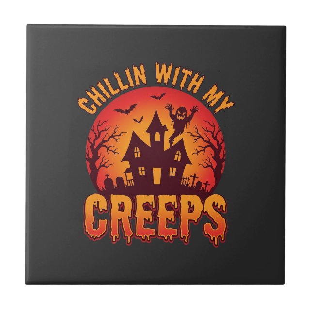Design de Camiseta de Halloween Chillin With My Cr (Frente)