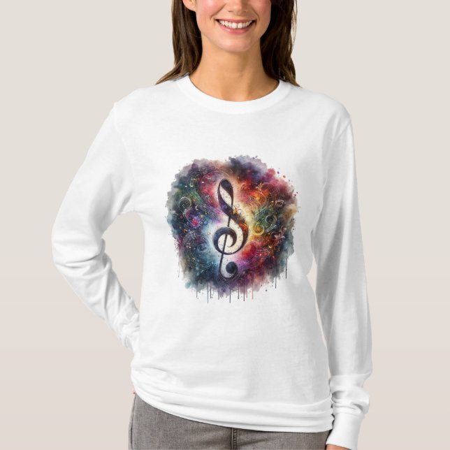 Design de Camiseta de Melodias Harmoniosas (Frente)