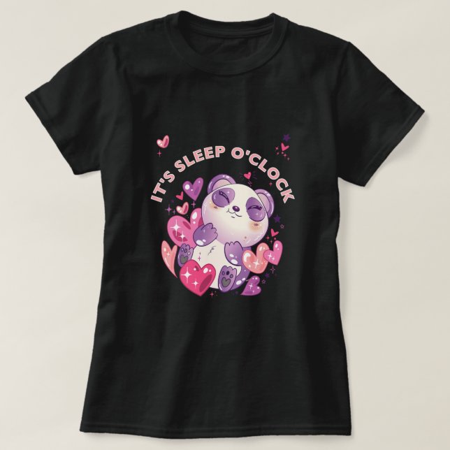 design de camiseta de panda sonolento fofo (Frente do Design)