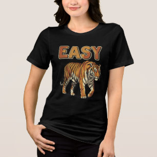 Design de Camiseta de Tigre "EASY" - Retrocoloraçã