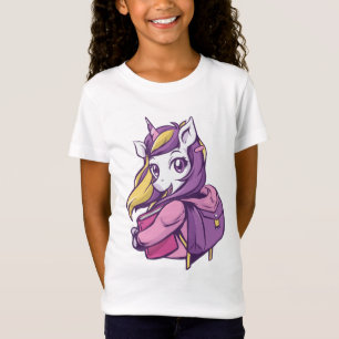 design de camiseta de unicórnio escolar