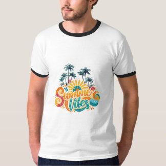 design de camiseta de vibrações de verão
