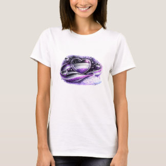 Design de camiseta do coração da galáxia do Orgulh