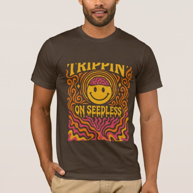 design de camiseta engraçada de tripin sobre semen (Frente)
