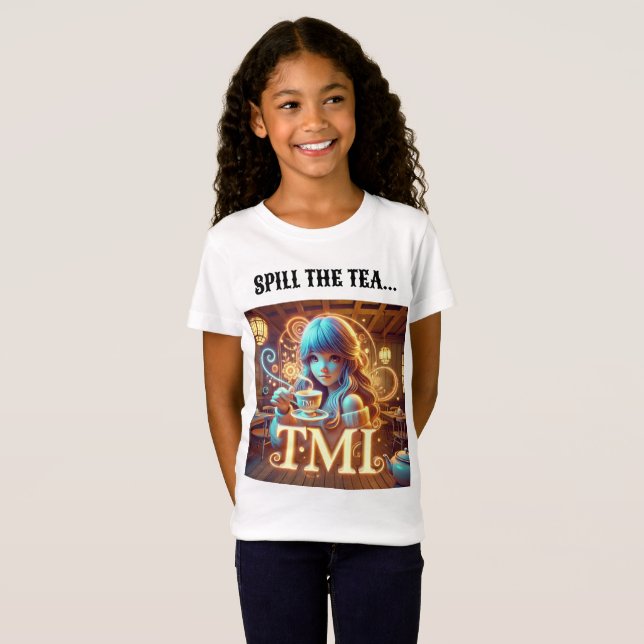 Design de camiseta engraçada 'Spill the Tea'. (Frente Completa)