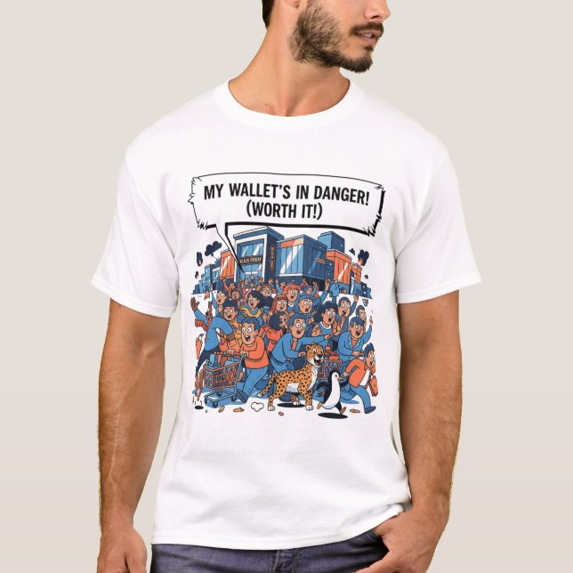 Design de camiseta engraçado da liquidação da Blac (Frente)