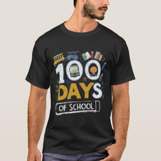 design de camiseta escolar de 100 dias