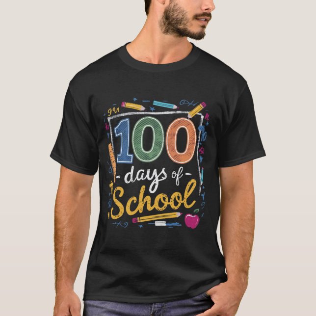 design de camiseta escolar de 100 dias (Frente)