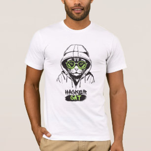 design de camiseta "Hacker Cat"