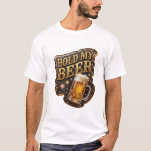 Design de camiseta HOLD MY BEER que chama a atençã