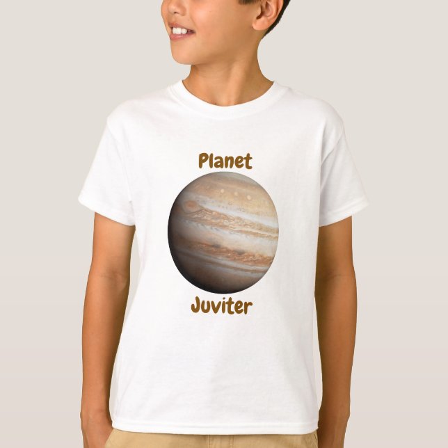 Design de camiseta infantil com nomes de planetas (Frente)